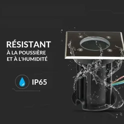 Spot LED Extérieur Encastrable Carré IP65 pour Ampoule GU10 - SILAMP