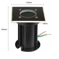 Spot LED Extérieur Encastrable Carré IP65 pour Ampoule GU10 (Pack de 10) - SILAMP