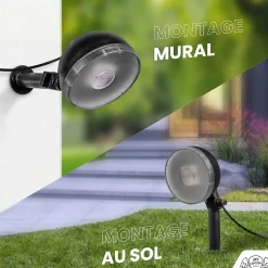 Spot LED Extérieur x8 avec panneau solaire inclus