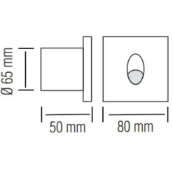 Spot LED mural carré mat chrome 3W 4000K