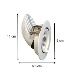 Spot LED Rond Encastrable Orientable BLANC 12W - Blanc Chaud 2300K - 3500K - SILAMP