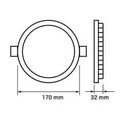 Spot LED Rond Extra Plat 12W 170mm Dimmable Température Variable - SILUMEN - Blanc