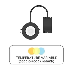 Spot LED étanche encastrable 6W Dimmable CCT Noir IP65 - Silumen