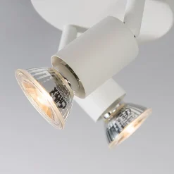 Spot moderne blanc inclinable rond 2 lumières - Jeany