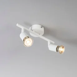 Spot moderne blanc inclinable 2 lumières - Jeany