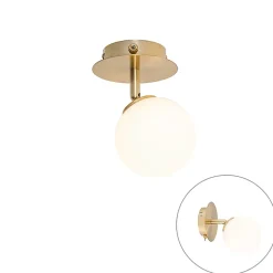Spot moderne doré avec verre opale et interrupteur - Athènes