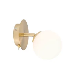 Spot moderne doré avec verre opale et interrupteur - Athènes
