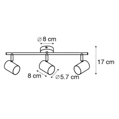 Spot moderne noir orientable 3 lumières - Jeana