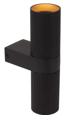 Spot mural CLUBS en aluminium avec 2xGU10 - Noir - Lucide