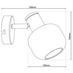 Spot mural LIBBY metal laiton verre ambre douille E14 pour salon salle a manger entree bureau 16 cm