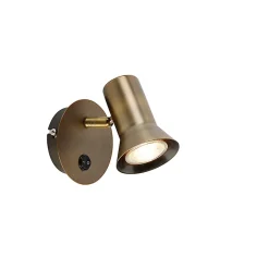 Spot mural orientable et inclinable en bronze avec interrupteur - Karin 1
