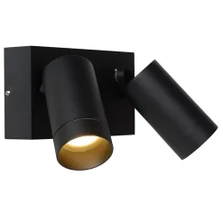Spot mural TAYLOR en aluminium avec 2xGU10 - Noir - Lucide