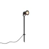 Spot orientable à piquer noir réglable IP44 avec cordon et prise - Basic