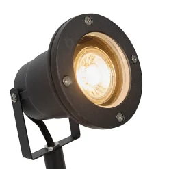 Spot orientable à piquer noir réglable IP44 avec cordon et prise - Basic