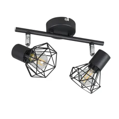 Spot orientable Art déco noir 2 lumières - Mosh 2
