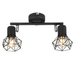 Spot orientable Art déco noir 2 lumières - Mosh 2