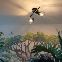 Spot orientable Art déco noir 2 lumières - Mosh 2