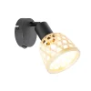 Spot orientable oriental noir avec bambou et interrupteur - Rayan