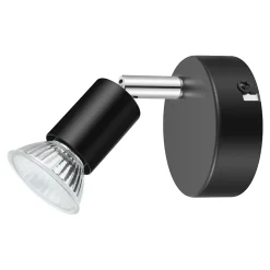 Spot patère GU10 7W Sasha noir mat H.10.5 x Ø8 cm