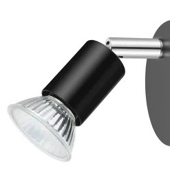 Spot patère GU10 7W Sasha noir mat H.10.5 x Ø8 cm