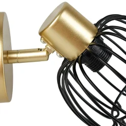 Spot patère orientable 1 abat-jour métal doré et noir