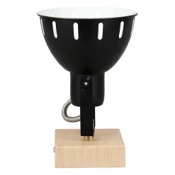 Spot patère orientable 1 abat-jour métal noir