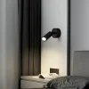 Spot Plafonnier et Applique Murale CEILUM en Aluminium Noir avec Douille GU10, Orientable à 360