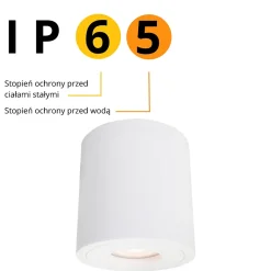 Spot plafonnier tube GU10 IP65 métal blanc étanche design Faro XL Light Prestige