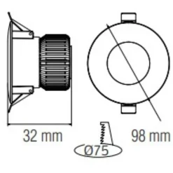 Spot SMD LED downlight rond blanc 8W 3000K