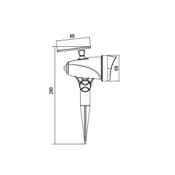 Spot solaire à piquer- Hauteur 26cm- 1 LED SMD blanche- 20 Lumens- Eclairage extérieur Jardin