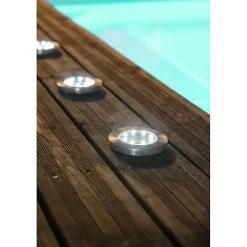 Spot solaire de sol en inox-Diamètre 115mm-8LED SMD blanche-8 Lumens