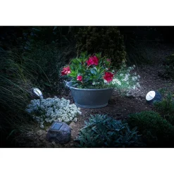 Spot solaire effet rocher- Hauteur 11cm- 4 LED blanches- 10 Lumens- Eclairage extérieur Jardin