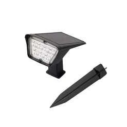 Spot solaires à base LED Curtis Lumisky IP44 250lm blanc froid L.16,4 x l.11,6 x H.31,5 cm noir vendu par 2