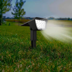 Spot solaires à base LED Curtis Lumisky IP44 250lm blanc froid L.16,4 x l.11,6 x H.31,5 cm noir vendu par 2