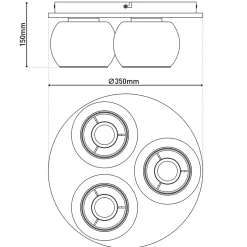 Spot TEXAS trois elements applique murale ou plafonnier
