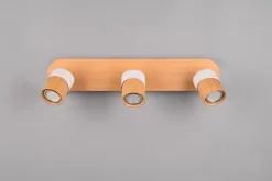 Spot 3xGU10, max. 10W, Bois Naturel, L 48 cm - Trio - Aruni