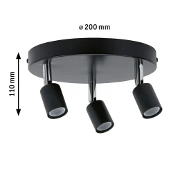 Spotlight Carolina IP44 GU10 230V max. 3x10W gradable Anthracite Chrome
