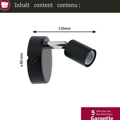 Spotlight Carolina IP44 GU10 230V max. 10W gradable Anthracite Chrome