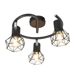 Spotlight intelligent noir rotatif et inclinable avec 3 Wifi P45 - Mosh