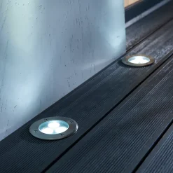 Spots Brockton LED intégrée 350lm IP65 et IP67 GoodHome chrome