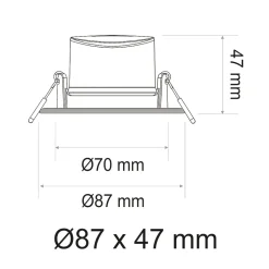 Spots LED encastrable BBC (RT2012) IP65 - spécial salle de bain - 6.5W 500 LM 3000K - garantie 5 ans