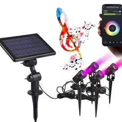 Spots Solaires Connectés à piquer RGB IP44 (Lot de 4) - SILAMP