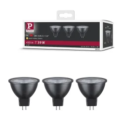 Standard 12 V Réflecteur LED GU5,3 Kit de 3 3x450lm 3x6W 2700K Noir