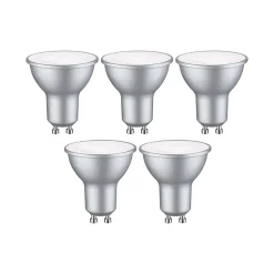 Standard 230 V Réflecteur LED GU10 Kit de 5 5x460lm 5x4,9W 4000K Aluminium blanc