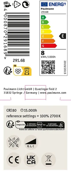 Standard 230 V Réflecteur LED GU10 750lm 8W 2700K gradable Chrome mat