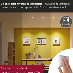 Standard 230 V Réflecteur LED GU10 Flat 37mm 3x550lm 3x4,9W 2700K gradable Blanc signal