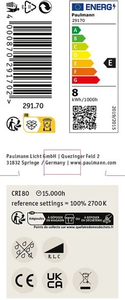 Standard 230 V Réflecteur LED GU10 750lm 8W 2700K gradable Blanc dépoli