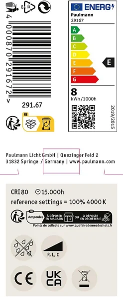 Standard 230 V Réflecteur LED GU10 750lm 8W 4000K gradable Noir mat