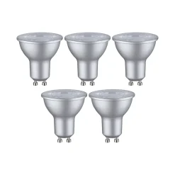 Standard 230 V Réflecteur LED GU10 Kit de 5 5x460lm 5x4,9W 2700K Aluminium blanc