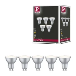 Standard 230 V Réflecteur LED GU10 Kit de 5 5x460lm 5x4,9W 2700K Aluminium blanc